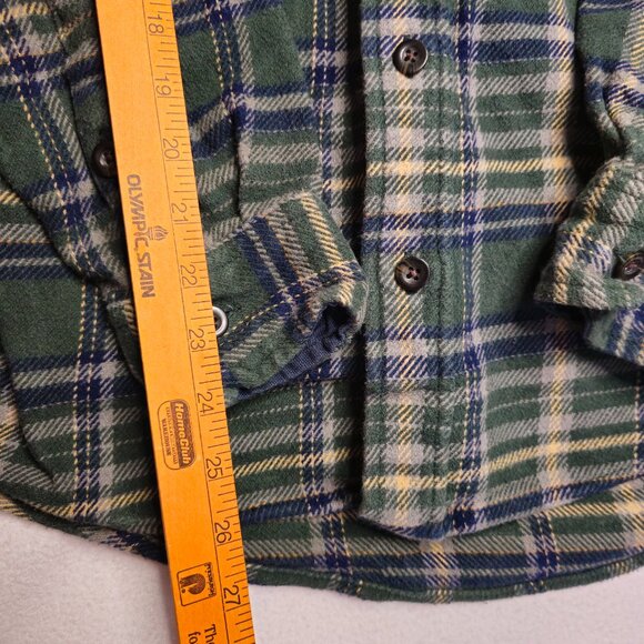 Woolrich Green and Beige Plaid Flannel Shirt - Picture 6 of 10